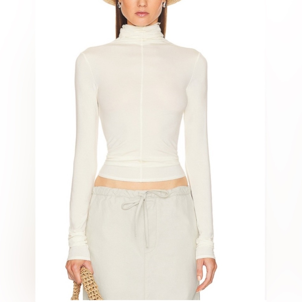 Helsa Long Sleeve Turtleneck Top in 2nd Skin Jersey